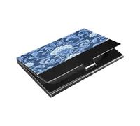 Ttgoth Antique Arabesque Business Card Holder for Men Women PU Leather & Stainless Steel Name Card Case Pocket Wallet ID Case for Travel and Work