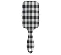 Ttgoth Black and White Buffalo Plaid Hair Brush for Women & Men Anti Static Air Cushion Comb Paddle Detangler Hairbrush Detangling Brush for Curly, Straight, Wet or Dry Hair