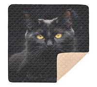 Ttgoth Black Cat Baby Play Mat for Floor 127x127cm Soft Foldable Crawling Mat Waterproof Non-Slip Floor Mat Kids Playmat for Infants Babies Toddlers