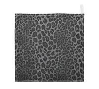 Ttgoth Black Leopard Baby Muslin Washcloths, 5 Pack 4-Layer Cotton Face Towels with Hanging Loop, Soft Absorbent Wash Cloths for Newborns, 30 x 30 cm