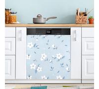 Ttgoth Blue White Flowers Dishwasher Magnet Cover Decorative Magnetic Dish Washer Front Door Cover Panel Decal Trimmable Magnet Sticker for Kitchen Appliance Decor 23 x 26 Inch