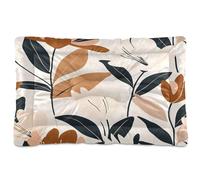 Ttgoth Boho Leaves Dog Bed Mat Crate Pad Soft Washable Kennel Pad Pet Sleeping Mat with Anti-Slip Bottom for Large Medium Small Dogs, 60.9x91.4 cm