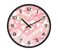 Ttgoth Bows Wall Clock with LED Night Light 30.5 cm Sound Control Silent Non-Ticking Wall Clock Battery Operated for Bedroom Living Room Kitchen Home Decor