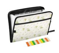 Ttgoth Cartoon Frogs Accordion File Organizer 13 Pockets Expanding File Folder with Labels A4 Document Holder Portable Receipt & Document Organizer for School, Office & Business