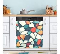 Ttgoth Cartoon Stones Dishwasher Magnet Cover Decorative Magnetic Dish Washer Front Door Cover Panel Decal Trimmable Magnet Sticker for Kitchen Appliance Decor 58.42x66.04 cm