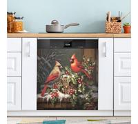 Ttgoth Christmas Cardinals Dishwasher Magnet Cover Decorative Magnetic Dish Washer Front Door Cover Panel Decal Trimmable Magnet Sticker for Kitchen Appliance Decor 23 x 26 Inch