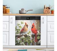 Ttgoth Christmas Cardinals Dishwasher Magnet Cover Decorative Magnetic Dish Washer Front Door Cover Panel Decal Trimmable Magnet Sticker for Kitchen Appliance Decor 23 x 26 Inch