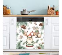 Ttgoth Christmas Gnome Dishwasher Magnet Cover Decorative Magnetic Dish Washer Front Door Cover Panel Decal Trimmable Magnet Sticker for Kitchen Appliance Decor 23 x 26 Inch