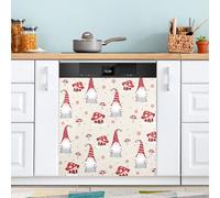 Ttgoth Christmas Gnome Mushroom Dishwasher Magnet Cover Decorative Magnetic Dish Washer Front Door Cover Panel Decal Trimmable Magnet Sticker for Kitchen Appliance Decor 23 x 26 Inch