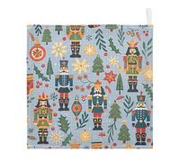 Ttgoth Christmas Nutcracker Baby Muslin Washcloths, 3 Pack 4-Layer Cotton Face Towels with Hanging Loop, Soft Absorbent Wash Cloths for Newborns, 30 x 30 cm