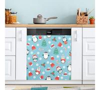 Ttgoth Christmas Penguin Dishwasher Magnet Cover Decorative Magnetic Dish Washer Front Door Cover Panel Decal Trimmable Magnet Sticker for Kitchen Appliance Decor 23 x 26 Inch