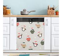 Ttgoth Christmas Penguin Dishwasher Magnet Cover Decorative Magnetic Dish Washer Front Door Cover Panel Decal Trimmable Magnet Sticker for Kitchen Appliance Decor 23 x 26 Inch