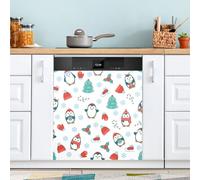 Ttgoth Christmas Penguin Dishwasher Magnet Cover Decorative Magnetic Dish Washer Front Door Cover Panel Decal Trimmable Magnet Sticker for Kitchen Appliance Decor 23 x 26 Inch