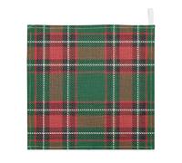 Ttgoth Christmas Plaid Baby Muslin Washcloths, 5 Pack 4-Layer Cotton Face Towels with Hanging Loop, Soft Absorbent Wash Cloths for Newborns, 30 x 30 cm