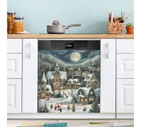 Ttgoth Christmas Village Dishwasher Magnet Cover Decorative Magnetic Dish Washer Front Door Cover Panel Decal Trimmable Magnet Sticker for Kitchen Appliance Decor 23 x 26 Inch