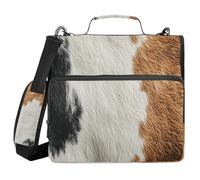Ttgoth Close-up of A Cow's Skin 3 Ring Zipper Binder 1.5 Inch Capacity Binder Organizer 500 Sheet with Shoulder Strap & Handle Multi-Pocket Expanding File Folder for School Office