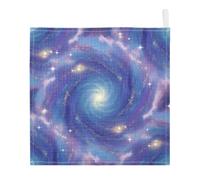 Ttgoth Colorful Galaxy Baby Muslin Washcloths, 5 Pack 4-Layer Cotton Face Towels with Hanging Loop, Soft Absorbent Wash Cloths for Newborns, 30 x 30 cm