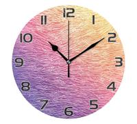 Ttgoth Colorful Print Wall Clock Silent Non-Ticking Modern Decorative Round Wall Clock Battery Operated for Home Kitchen Living Room Office, 25x25 cm