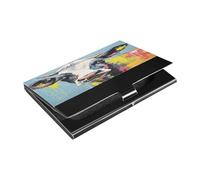 Ttgoth Cow Portraits Business Card Holder for Men Women PU Leather & Stainless Steel Name Card Case Pocket Wallet ID Case for Travel and Work