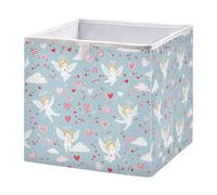 Ttgoth Cupid Hearts Valentine’s Day Cube Storage Bins 28x28 cm Foldable Fabric Storage Cube Shelf Basket Closet Organiser for Bedroom Nursery Home
