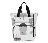 Ttgoth Cute Animal Face Diaper Bag Backpack Waterproof Baby Changing Bag with Insulated Bottle Holders Multi-Pocket Travel Nappy Backpack with Stroller Straps for Mum & Dad