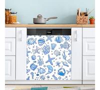 Ttgoth Cute Cartoon Sea Life Dishwasher Magnet Cover Decorative Magnetic Dish Washer Front Door Cover Panel Decal Trimmable Magnet Sticker for Kitchen Appliance Decor 23 x 26 Inch