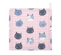 Ttgoth Cute Cats Baby Muslin Washcloths, 3 Pack 4-Layer Cotton Face Towels with Hanging Loop, Soft Absorbent Wash Cloths for Newborns, 30 x 30 cm