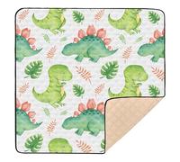 Ttgoth Cute Colorful Dinosaur Baby Play Mat for Floor 127x127cm Soft Foldable Crawling Mat Waterproof Non-Slip Floor Mat Kids Playmat for Infants Babies Toddlers