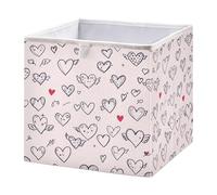 Ttgoth Cute Cupid Valentine's Day Cube Storage Bins 28x28 cm Foldable Fabric Storage Cube Shelf Basket Closet Organiser for Bedroom Nursery Home