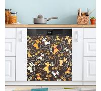 Ttgoth Cute Dog Dishwasher Magnet Cover Decorative Magnetic Dish Washer Front Door Cover Panel Decal Trimmable Magnet Sticker for Kitchen Appliance Decor 23 x 26 Inch
