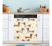 Ttgoth Cute Dog Dishwasher Magnet Cover Decorative Magnetic Dish Washer Front Door Cover Panel Decal Trimmable Magnet Sticker for Kitchen Appliance Decor 23 x 26 Inch