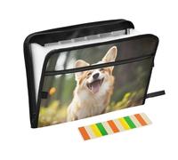 Ttgoth Cute Dogs Accordion File Organizer 13 Pockets Expanding File Folder with Labels A4 Document Holder Portable Receipt & Document Organizer for School, Office & Business