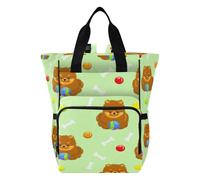 Ttgoth Cute Dogs Diaper Bag Backpack Waterproof Baby Changing Bag with Insulated Bottle Holders Multi-Pocket Travel Nappy Backpack with Stroller Straps for Mum & Dad