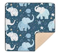 Ttgoth Cute Elephant Baby Play Mat Baby Play Mat for Floor 127x127cm Soft Foldable Crawling Mat Waterproof Non-Slip Floor Mat Kids Playmat for Infants Babies Toddlers