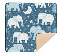 Ttgoth Cute Elephant Baby Play Mat Baby Play Mat for Floor 127x127cm Soft Foldable Crawling Mat Waterproof Non-Slip Floor Mat Kids Playmat for Infants Babies Toddlers