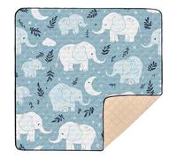 Ttgoth Cute Elephant Baby Play Mat Baby Play Mat for Floor 127x127cm Soft Foldable Crawling Mat Waterproof Non-Slip Floor Mat Kids Playmat for Infants Babies Toddlers