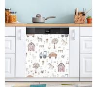 Ttgoth Cute Farm Animals Dishwasher Magnet Cover Decorative Magnetic Dish Washer Front Door Cover Panel Decal Trimmable Magnet Sticker for Kitchen Appliance Decor 23 x 26 Inch