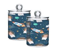 Ttgoth Cute Hedgehog Qtip Holder Dispenser Acrylic Bathroom Jars 2 PCS Apothecary Jar Makeup Organizer for Cotton Pad, Bud, Swab, Ball