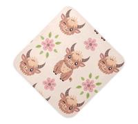 Ttgoth Cute Highland Cow Muslin Hooded Baby Towel Ultra Soft and Absorbent Bath Towel for Boy Girl Cotton Baby Bathrobe Blanket for Newborn Infant Toddler, 89x89 cm