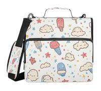 Ttgoth Cute Ice Cream 3 Ring Zipper Binder 1.5 Inch Capacity Binder Organizer 500 Sheet with Shoulder Strap & Handle Multi-Pocket Expanding File Folder for School Office