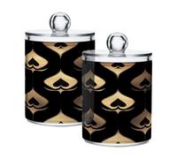 Ttgoth Cute Ice Cream Qtip Holder Dispenser Acrylic Bathroom Jars 2 PCS Apothecary Jar Makeup Organizer for Cotton Pad, Bud, Swab, Ball