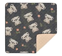 Ttgoth Cute Koala Baby Play Mat for Floor 127x127cm Soft Foldable Crawling Mat Waterproof Non-Slip Floor Mat Kids Playmat for Infants Babies Toddlers