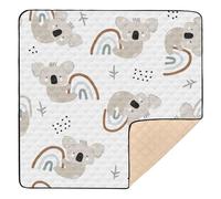 Ttgoth Cute Koala Baby Play Mat for Floor 127x127cm Soft Foldable Crawling Mat Waterproof Non-Slip Floor Mat Kids Playmat for Infants Babies Toddlers