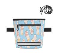 Ttgoth Cute Paws Dog Treat Pouch for Training, Hands-Free Treat Bag with Magnetic Closure, Adjustable Waist Belt & Reflective Strip, Waterproof Puppy Snack Reward Bag for Pet Walking
