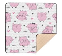 Ttgoth Cute Pig Baby Play Mat for Floor 127x127cm Soft Foldable Crawling Mat Waterproof Non-Slip Floor Mat Kids Playmat for Infants Babies Toddlers