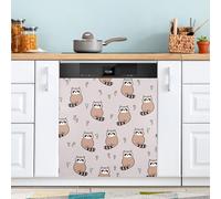 Ttgoth Cute Raccoon Dishwasher Magnet Cover Decorative Magnetic Dish Washer Front Door Cover Panel Decal Trimmable Magnet Sticker for Kitchen Appliance Decor 23 x 26 Inch