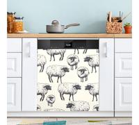 Ttgoth Cute Sheep Dishwasher Magnet Cover Decorative Magnetic Dish Washer Front Door Cover Panel Decal Trimmable Magnet Sticker for Kitchen Appliance Decor 23 x 26 Inch