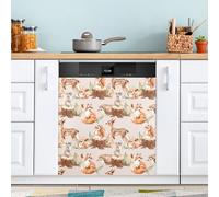 Ttgoth Cute Squirrel Deer Dishwasher Magnet Cover Decorative Magnetic Dish Washer Front Door Cover Panel Decal Trimmable Magnet Sticker for Kitchen Appliance Decor 23 x 26 Inch