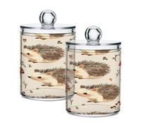Ttgoth Daisies Qtip Holder Dispenser Acrylic Bathroom Jars 2 PCS Apothecary Jar Makeup Organizer for Cotton Pad, Bud, Swab, Ball