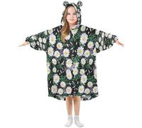 Ttgoth Daisies Wearable Blanket Hoodie for Kids Oversized Hooded Blanket Warm & Cozy Sweatshirt with Pockets